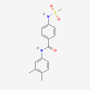 molecular formula C16H18N2O3S B4421352 N-(3,4-dimethylphenyl)-4-[(methylsulfonyl)amino]benzamide 