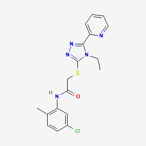 molecular formula C18H18ClN5OS B4421388 N-(5-chloro-2-methylphenyl)-2-{[4-ethyl-5-(pyridin-2-yl)-4H-1,2,4-triazol-3-yl]sulfanyl}acetamide CAS No. 618416-00-5