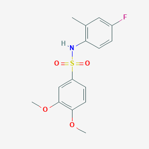 molecular formula C15H16FNO4S B4421414 N-(4-fluoro-2-methylphenyl)-3,4-dimethoxybenzenesulfonamide 