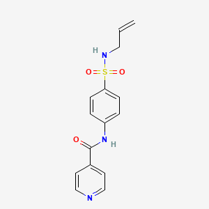 molecular formula C15H15N3O3S B4421713 N-{4-[(allylamino)sulfonyl]phenyl}isonicotinamide 