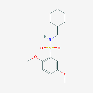molecular formula C15H23NO4S B4421763 N-(cyclohexylmethyl)-2,5-dimethoxybenzenesulfonamide 