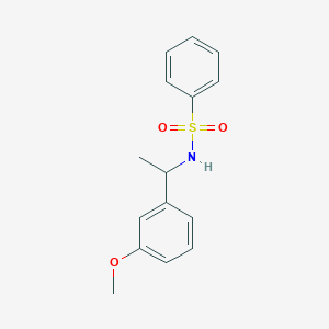 molecular formula C15H17NO3S B4421821 N-[1-(3-methoxyphenyl)ethyl]benzenesulfonamide 