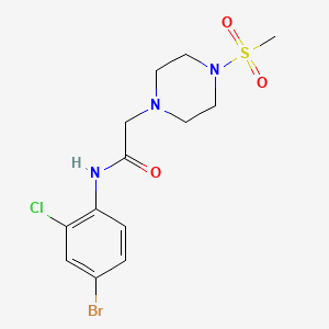 molecular formula C13H17BrClN3O3S B4421853 N-(4-BROMO-2-CHLOROPHENYL)-2-(4-METHANESULFONYLPIPERAZIN-1-YL)ACETAMIDE 