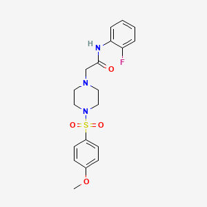 molecular formula C19H22FN3O4S B4421905 N-(2-FLUOROPHENYL)-2-[4-(4-METHOXYBENZENESULFONYL)PIPERAZIN-1-YL]ACETAMIDE 