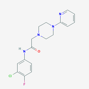 molecular formula C17H18ClFN4O B4421989 N-(3-chloro-4-fluorophenyl)-2-[4-(pyridin-2-yl)piperazin-1-yl]acetamide 