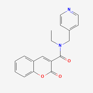 molecular formula C18H16N2O3 B4422057 N-ethyl-2-oxo-N-[(pyridin-4-yl)methyl]-2H-chromene-3-carboxamide 
