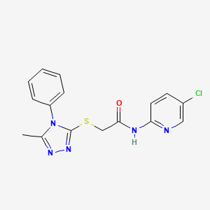 molecular formula C16H14ClN5OS B4422079 N-(5-CHLORO-2-PYRIDINYL)-2-[(5-METHYL-4-PHENYL-4H-1,2,4-TRIAZOL-3-YL)SULFANYL]ACETAMIDE 