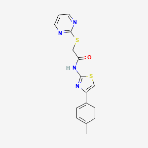 molecular formula C16H14N4OS2 B4422088 N-[4-(4-METHYLPHENYL)-13-THIAZOL-2-YL]-2-(PYRIMIDIN-2-YLSULFANYL)ACETAMIDE 