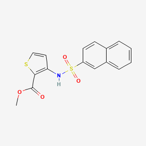 molecular formula C16H13NO4S2 B4422137 methyl 3-[(2-naphthylsulfonyl)amino]-2-thiophenecarboxylate 