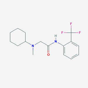 molecular formula C16H21F3N2O B4422165 N~2~-cyclohexyl-N~2~-methyl-N~1~-[2-(trifluoromethyl)phenyl]glycinamide 