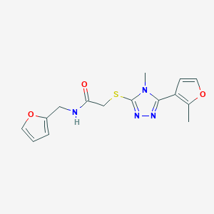 molecular formula C15H16N4O3S B4422180 N-(2-FURYLMETHYL)-2-{[4-METHYL-5-(2-METHYL-3-FURYL)-4H-1,2,4-TRIAZOL-3-YL]SULFANYL}ACETAMIDE 