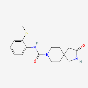 molecular formula C16H21N3O2S B4422186 N-[2-(methylthio)phenyl]-3-oxo-2,8-diazaspiro[4.5]decane-8-carboxamide 