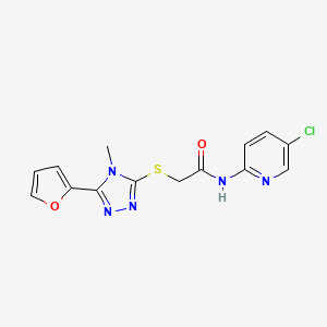 molecular formula C14H12ClN5O2S B4422292 N-(5-CHLORO-2-PYRIDINYL)-2-{[5-(2-FURYL)-4-METHYL-4H-1,2,4-TRIAZOL-3-YL]SULFANYL}ACETAMIDE 