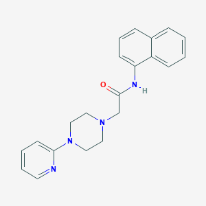 molecular formula C21H22N4O B4422299 N-1-naphthyl-2-[4-(2-pyridinyl)-1-piperazinyl]acetamide 