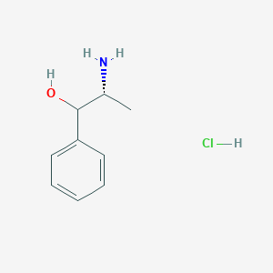 molecular formula C9H13NO.ClH<br>C9H14ClNO B044223 Phenylpropanolamine hydrochloride CAS No. 40626-29-7