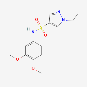 molecular formula C13H17N3O4S B4422301 N-(3,4-dimethoxyphenyl)-1-ethyl-1H-pyrazole-4-sulfonamide 