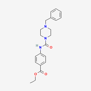 molecular formula C21H25N3O3 B4422363 ETHYL 4-{[(4-BENZYLPIPERAZINO)CARBONYL]AMINO}BENZOATE 