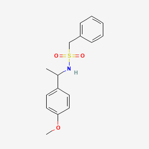 molecular formula C16H19NO3S B4422447 N-[1-(4-methoxyphenyl)ethyl]-1-phenylmethanesulfonamide 