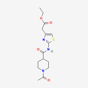 molecular formula C15H21N3O4S B4422460 ETHYL 2-[2-(1-ACETYLPIPERIDINE-4-AMIDO)-1,3-THIAZOL-4-YL]ACETATE 