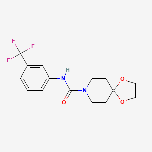 molecular formula C15H17F3N2O3 B4422473 N-[3-(trifluoromethyl)phenyl]-1,4-dioxa-8-azaspiro[4.5]decane-8-carboxamide 