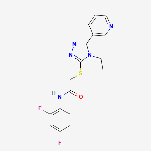 molecular formula C17H15F2N5OS B4422504 N-(2,4-difluorophenyl)-2-{[4-ethyl-5-(pyridin-3-yl)-4H-1,2,4-triazol-3-yl]sulfanyl}acetamide CAS No. 618416-24-3