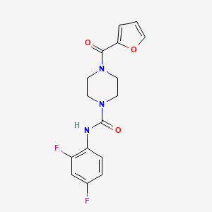 molecular formula C16H15F2N3O3 B4422519 N-(2,4-difluorophenyl)-4-(furan-2-carbonyl)piperazine-1-carboxamide 