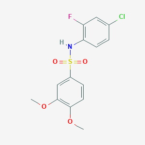 molecular formula C14H13ClFNO4S B4422555 N-(4-chloro-2-fluorophenyl)-3,4-dimethoxybenzenesulfonamide 