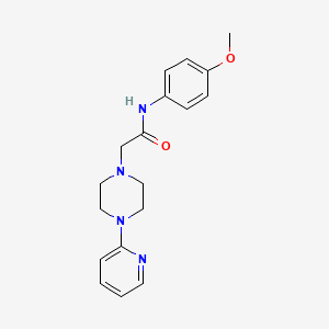 molecular formula C18H22N4O2 B4422566 N-(4-methoxyphenyl)-2-[4-(pyridin-2-yl)piperazin-1-yl]acetamide 