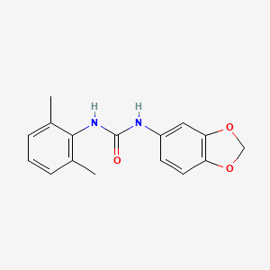 molecular formula C16H16N2O3 B4422573 Urea, 1-(1,3-benzodioxol-5-yl)-3-(2,6-xylyl)- CAS No. 102434-05-9