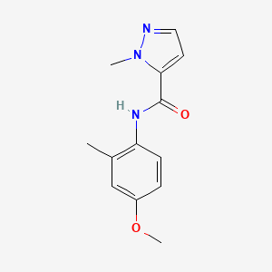 molecular formula C13H15N3O2 B4422577 N-(4-methoxy-2-methylphenyl)-1-methyl-1H-pyrazole-5-carboxamide 
