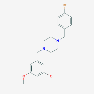 molecular formula C20H25BrN2O2 B442258 1-[(4-Bromophenyl)methyl]-4-[(3,5-dimethoxyphenyl)methyl]piperazine 