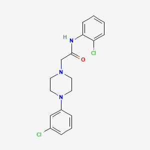 molecular formula C18H19Cl2N3O B4422616 N-(2-chlorophenyl)-2-[4-(3-chlorophenyl)piperazin-1-yl]acetamide 