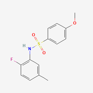 molecular formula C14H14FNO3S B4422639 N-(2-fluoro-5-methylphenyl)-4-methoxybenzenesulfonamide 