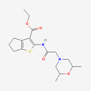 molecular formula C18H26N2O4S B4422640 ethyl 2-{[(2,6-dimethyl-4-morpholinyl)acetyl]amino}-5,6-dihydro-4H-cyclopenta[b]thiophene-3-carboxylate 