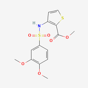 molecular formula C14H15NO6S2 B4422663 methyl 3-{[(3,4-dimethoxyphenyl)sulfonyl]amino}-2-thiophenecarboxylate 