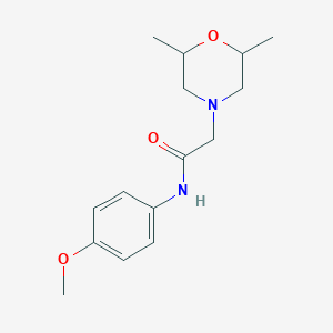 molecular formula C15H22N2O3 B4422686 2-(2,6-dimethylmorpholin-4-yl)-N-(4-methoxyphenyl)acetamide 