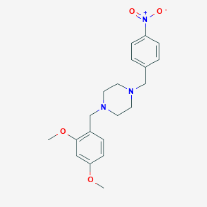 molecular formula C20H25N3O4 B442273 1-[(2,4-Dimethoxyphenyl)methyl]-4-[(4-nitrophenyl)methyl]piperazine 
