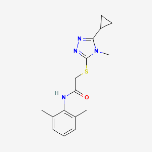 molecular formula C16H20N4OS B4422758 2-[(5-cyclopropyl-4-methyl-4H-1,2,4-triazol-3-yl)sulfanyl]-N-(2,6-dimethylphenyl)acetamide 