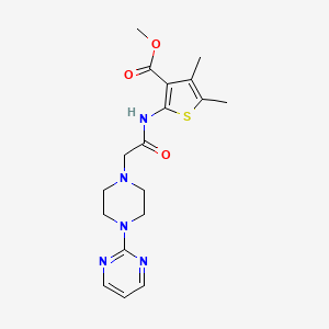 molecular formula C18H23N5O3S B4422772 methyl 4,5-dimethyl-2-({[4-(2-pyrimidinyl)-1-piperazinyl]acetyl}amino)-3-thiophenecarboxylate 
