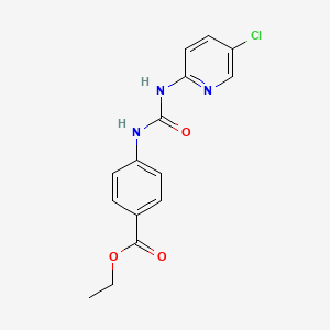 molecular formula C15H14ClN3O3 B4422791 ETHYL 4-({[(5-CHLORO-2-PYRIDYL)AMINO]CARBONYL}AMINO)BENZOATE 