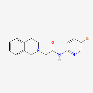 molecular formula C16H16BrN3O B4422826 N-(5-bromo-2-pyridinyl)-2-(3,4-dihydro-2(1H)-isoquinolinyl)acetamide 