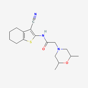 molecular formula C17H23N3O2S B4422829 N-(3-CYANO-4,5,6,7-TETRAHYDRO-1-BENZOTHIOPHEN-2-YL)-2-(2,6-DIMETHYL-4-MORPHOLINYL)ACETAMIDE 