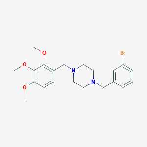 molecular formula C21H27BrN2O3 B442288 1-[(3-Bromophenyl)methyl]-4-[(2,3,4-trimethoxyphenyl)methyl]piperazine 