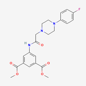 molecular formula C22H24FN3O5 B4422885 DIMETHYL 5-({2-[4-(4-FLUOROPHENYL)PIPERAZINO]ACETYL}AMINO)ISOPHTHALATE 