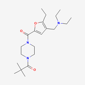 molecular formula C21H35N3O3 B4422913 N-[(5-{[4-(2,2-dimethylpropanoyl)piperazin-1-yl]carbonyl}-2-ethyl-3-furyl)methyl]-N-ethylethanamine 