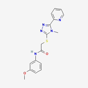 molecular formula C17H17N5O2S B4422924 N-(3-methoxyphenyl)-2-{[4-methyl-5-(pyridin-2-yl)-4H-1,2,4-triazol-3-yl]sulfanyl}acetamide 