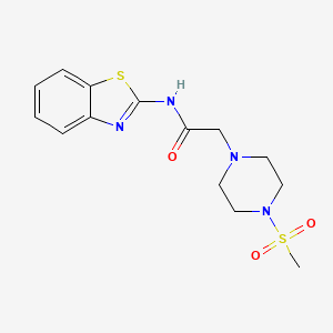 molecular formula C14H18N4O3S2 B4422944 N-1,3-benzothiazol-2-yl-2-[4-(methylsulfonyl)-1-piperazinyl]acetamide 