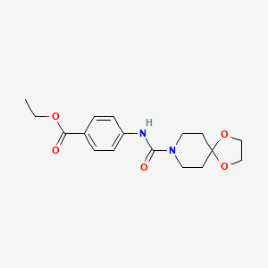 molecular formula C17H22N2O5 B4422958 ethyl 4-[(1,4-dioxa-8-azaspiro[4.5]dec-8-ylcarbonyl)amino]benzoate 