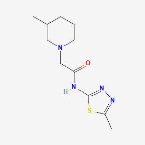 molecular formula C11H18N4OS B4422987 2-(3-methylpiperidin-1-yl)-N-(5-methyl-1,3,4-thiadiazol-2-yl)acetamide 
