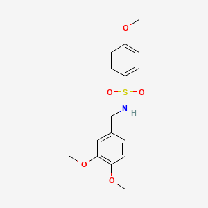 molecular formula C16H19NO5S B4423015 N-(3,4-dimethoxybenzyl)-4-methoxybenzenesulfonamide 